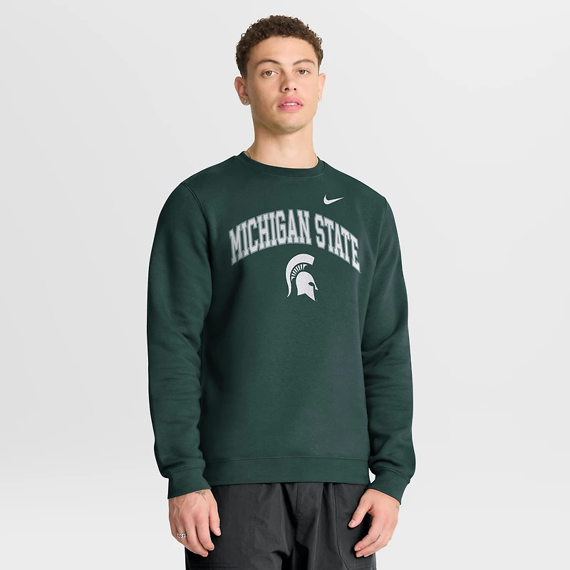 Men's Nike Green Michigan State Spartans Arch Pullover Sweatshirt