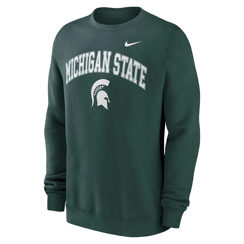 Sweat-shirt Nike vert Michigan State Spartans Arch pour homme