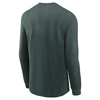 Men's Nike  Green Michigan State Spartans Basketball Icon Two-Hit Long Sleeve T-Shirt