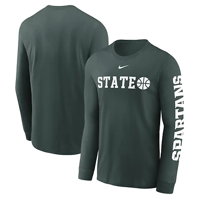 Men's Nike  Green Michigan State Spartans Basketball Icon Two-Hit Long Sleeve T-Shirt