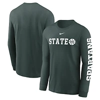 Men's Nike  Green Michigan State Spartans Basketball Icon Two-Hit Long Sleeve T-Shirt