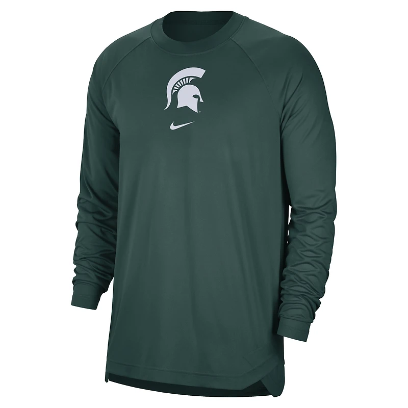 T-shirt raglan Nike State Spartans Basketball Spotlight Performance pour homme, vert