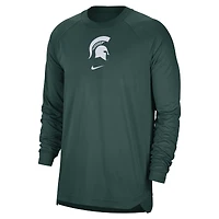 T-shirt raglan Nike State Spartans Basketball Spotlight Performance pour homme, vert