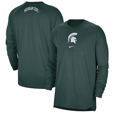 T-shirt raglan Nike State Spartans Basketball Spotlight Performance pour homme, vert