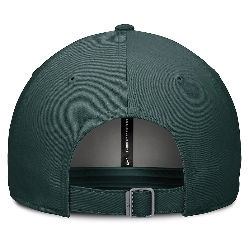 Casquette ajustable Nike Michigan State Spartans Campus Club verte pour homme