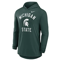 Men's Nike Green Michigan State Spartans Classic Arch Tri-Blend Dri-FIT Long Sleeve Hoodie T-Shirt