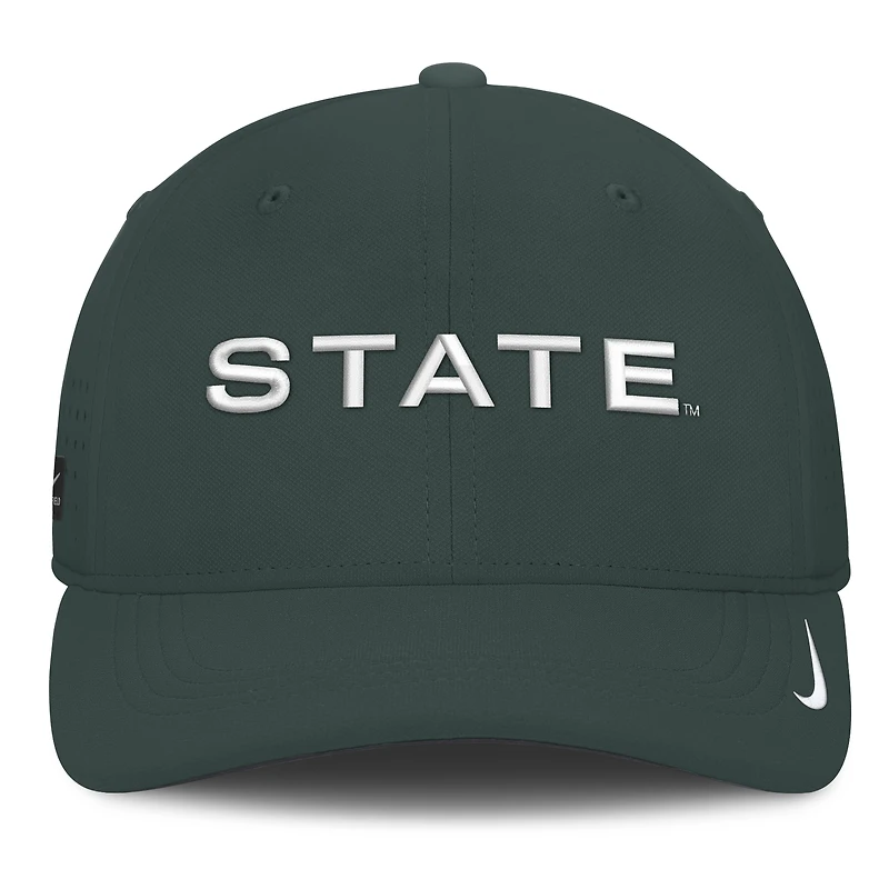 Casquette Nike verte Michigan State Spartans Gameday Aerobill Swooshflex Dri-FIT pour homme