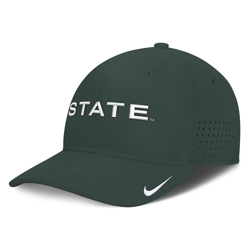 Men's Nike Green Michigan State Spartans Gameday Aerobill Swooshflex Dri-FIT Hat