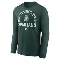 T-shirt à manches longues Nike vert Michigan State Spartans Legacy Arched Logo pour homme