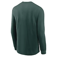 Men's Nike Green Michigan State Spartans Legacy Arched Logo Long Sleeve T-Shirt