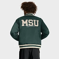 Men's Nike Green Michigan State Spartans Legacy Full-Snap Bomber Jacket