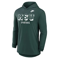 Men's Nike Green Michigan State Spartans Legacy Tri-Blend Dri-FIT Long Sleeve Hoodie T-Shirt