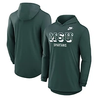 T-shirt à capuche manches longues Nike Michigan State Spartans Legacy Tri-Blend Dri-FIT vert pour homme