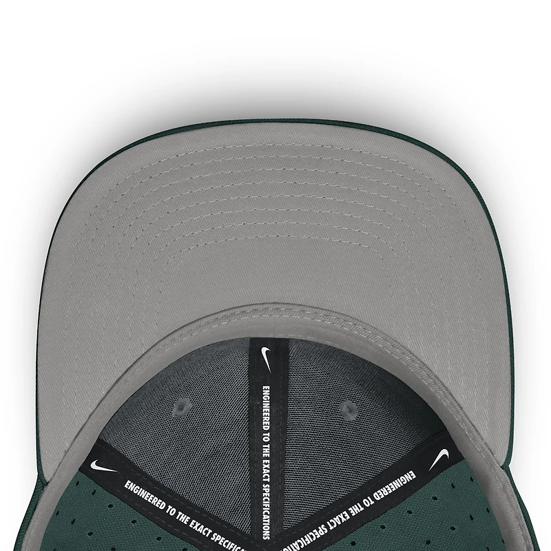Casquette ajustée True Performance On-Field Dugout des Spartans du Michigan State pour homme Nike verte