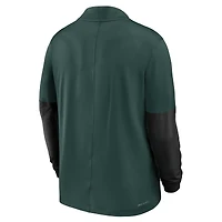 Pull Nike vert Michigan State Spartans One Goal Performance à demi-zip pour homme