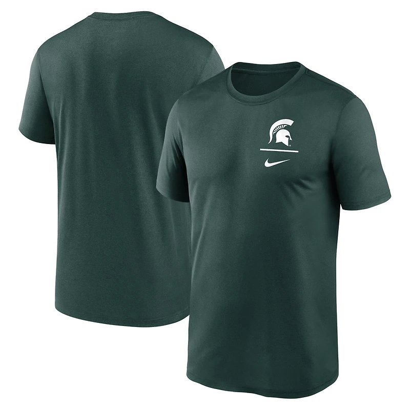 T-shirt de performance Nike vert Michigan State Spartans Legend avec logo principal pour homme
