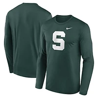 Men's Nike Green Michigan State Spartans Primetime Alternate Logo Legend Performance Long Sleeve T-Shirt