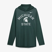 Men's Nike Green Michigan State Spartans Primetime Arch Tri-Blend Dri-FIT Long Sleeve Hooded T-Shirt
