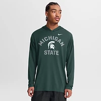 T-shirt à capuche manches longues Nike vert Michigan State Spartans Primetime Arch Tri-Blend Dri-FIT pour homme