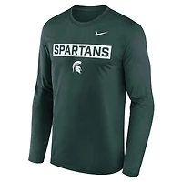 Men's Nike Green Michigan State Spartans Primetime Campus 2-Hit Legend Dri-FIT Long Sleeve T-Shirt