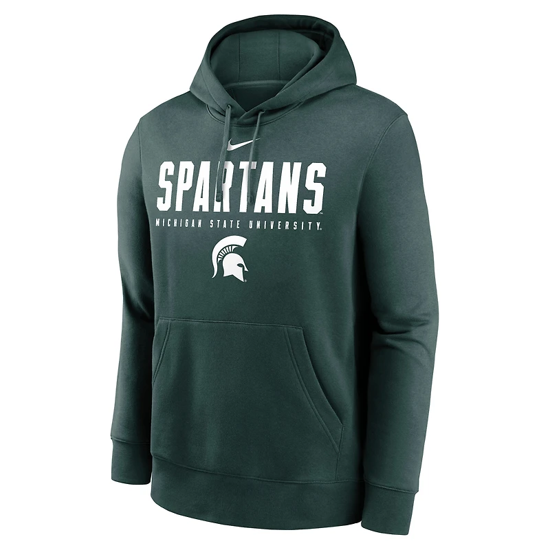 Sweat à capuche en polaire Nike vert Michigan State Spartans Primetime Dynamic Mascot Club pour homme