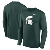 T-shirt à manches longues Nike vert Michigan State Spartans Primetime Primary Legend pour homme