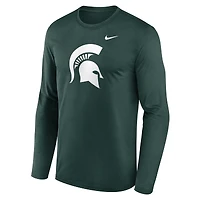 Men's Nike Heather Gray Michigan State Spartans Primetime Primary Legend Long Sleeve T-Shirt