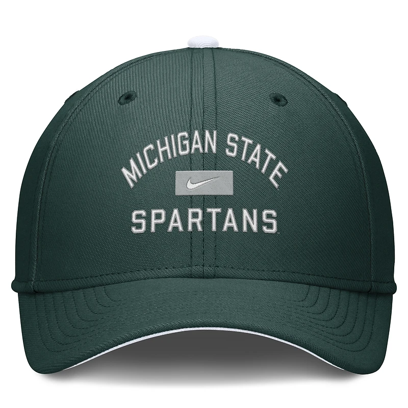 Men's Nike Green Michigan State Spartans Primetime Rise Swoosh Flex Hat