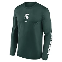 Men's Nike  Green Michigan State Spartans Primetime Two-Hit Legend Dri-FIT Long Sleeve T-Shirt
