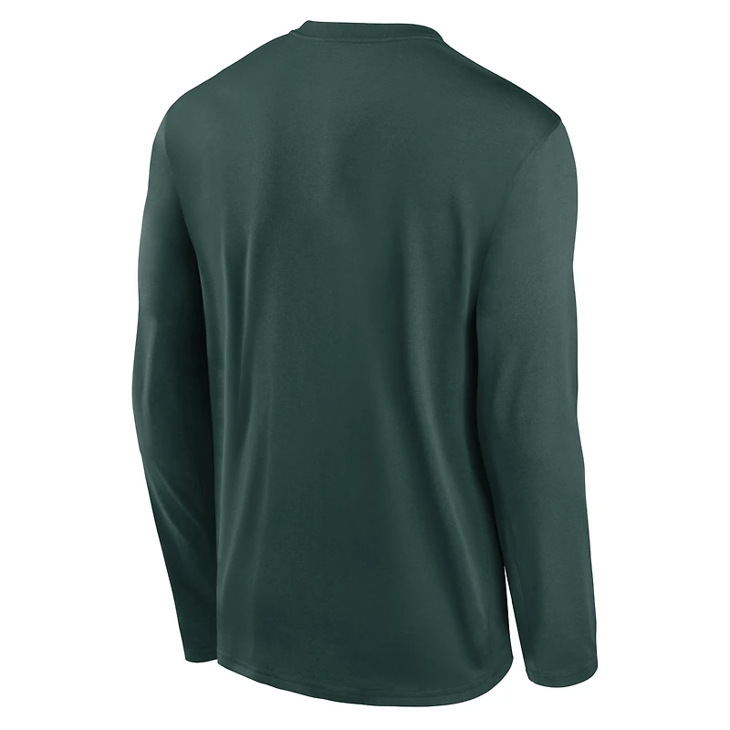 Men's Nike Green Michigan State Spartans Primetime Two-Hit Legend Dri-FIT Long Sleeve T-Shirt