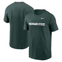 Men's Nike Heather Gray Michigan State Spartans Primetime Wordmark T-Shirt