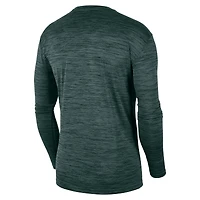 T-shirt à manches longues Nike Michigan State Spartans Sideline Game Day Velocity Performance vert pour homme