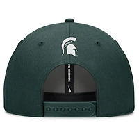 Casquette ajustable Nike verte Michigan State Spartans Slanted Primetime Rise Performance pour homme
