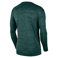 T-shirt à manches longues Nike Michigan State Spartans Team Velocity Performance pour homme, vert