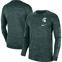 T-shirt à manches longues pour homme Nike Michigan State Spartans Velocity Legend Team Performance vert