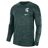 T-shirt à manches longues pour homme Nike Michigan State Spartans Velocity Legend Team Performance vert