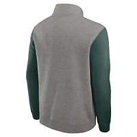 Men's Nike Heather Gray/Green Michigan State Spartans Club Fleece Half-Zip Pullover
