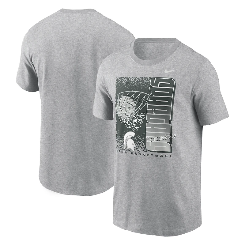 Men's Nike Heather Gray Michigan State Spartans Basketball Refresh T-Shirt