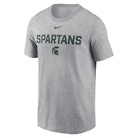 Men's Nike Heather Gray Michigan State Spartans Campus 2-Hit T-Shirt