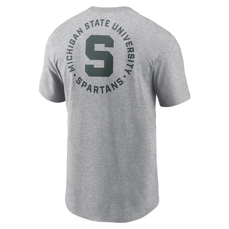 T-shirt Nike gris chiné Michigan State Spartans Campus 2-Hit pour homme