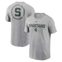 Men's Nike Heather Gray Michigan State Spartans Campus 2-Hit T-Shirt