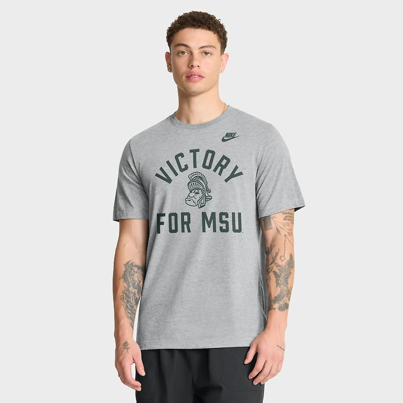 Men's Nike Heather Gray Michigan State Spartans Legacy Mantra Tri-Blend T-Shirt