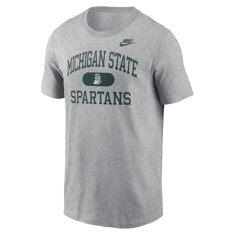 T-shirt Nike gris chiné pour homme, Legacy Alma Mater des Spartans de l'État du Michigan