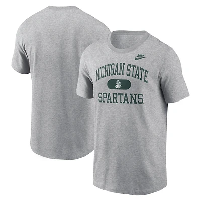 T-shirt Nike gris chiné pour homme, Legacy Alma Mater des Spartans de l'État du Michigan
