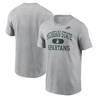 T-shirt Nike gris chiné pour homme, Legacy Alma Mater des Spartans de l'État du Michigan