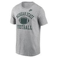 t-shirt Nike pour hommes, gris chiné, Michigan State Spartans Legacy Football Icon,