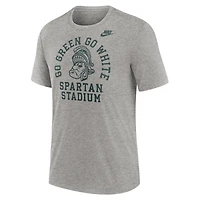 Men's Nike Heather Gray Michigan State Spartans Legacy Local Tri-Blend T-Shirt