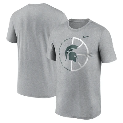 Men's Nike Heather Gray Michigan State Spartans Legend Basketball Icon Dri-Fit T-Shirt