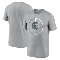 Men's Nike Heather Gray Michigan State Spartans Legend Basketball Icon Dri-Fit T-Shirt