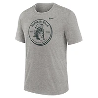 Men's Nike Heather Gray Michigan State Spartans Local Campus Time Honored Tradition Tri-Blend T-Shirt